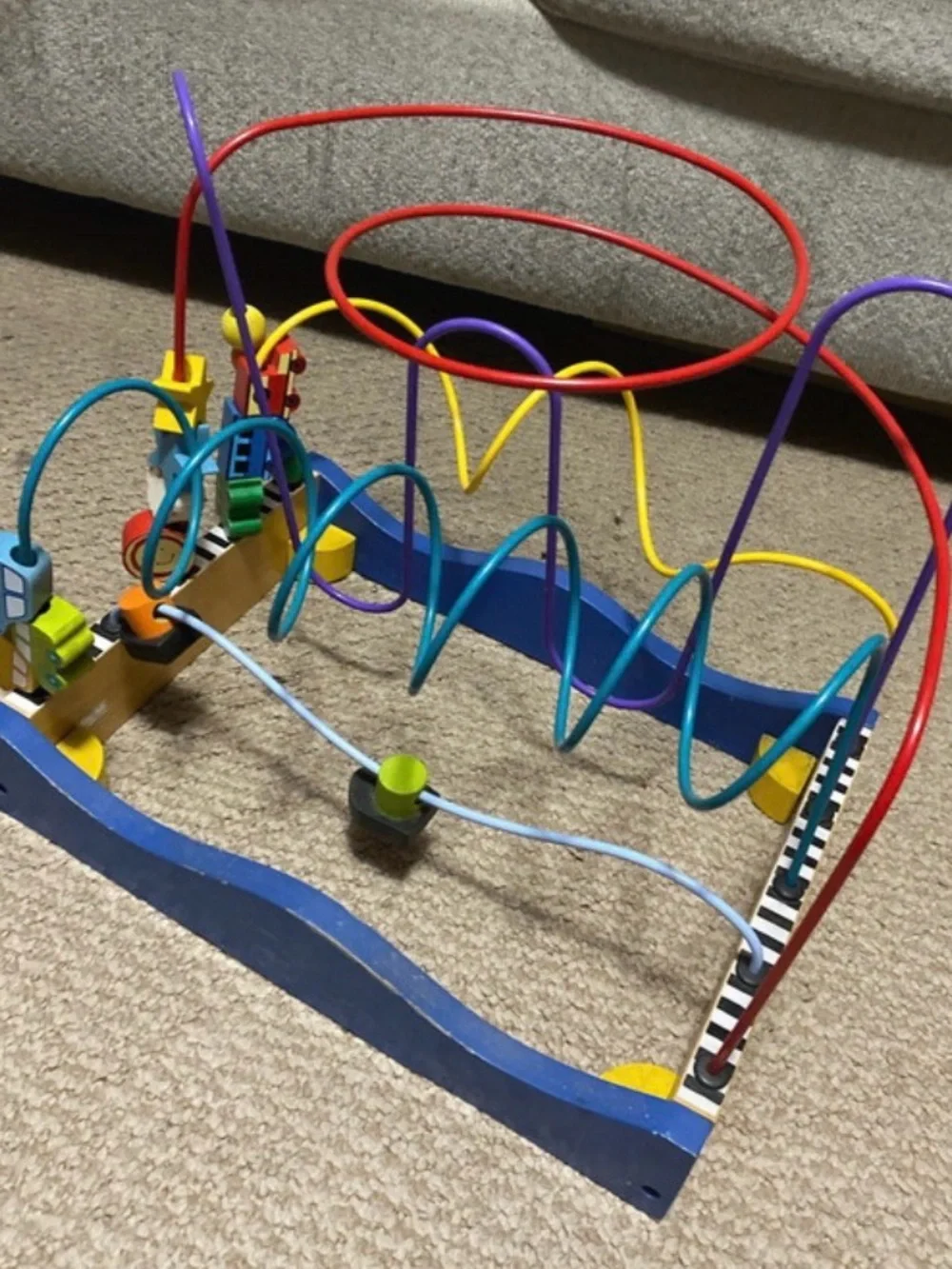 Wooden Multi-Track Bead Maze Activity Center - Multicolor